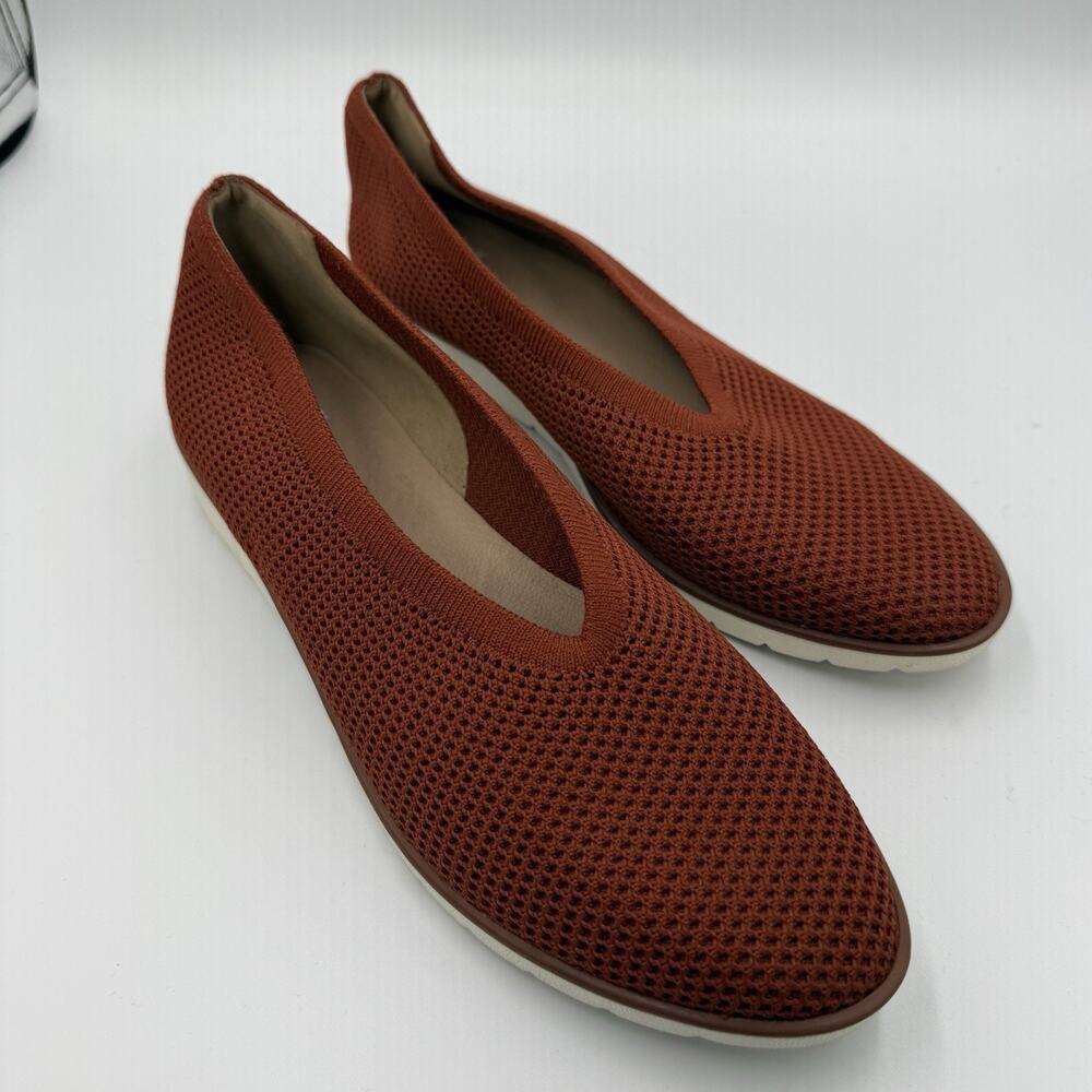 Eileen Fisher Heavens Mesh Flats Shoes Women’s 9 Rust Quiet Luxury Effortless